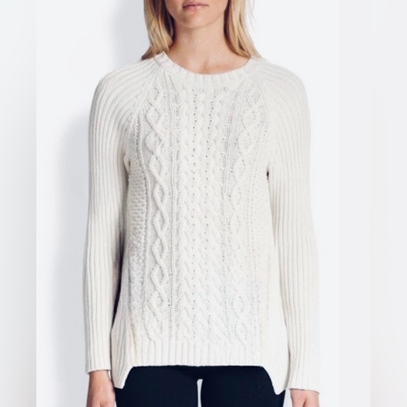 Michael Michael Kors Cable Knit Off White Cotton Sweater - Tunic Sweater Small - Picture 1 of 10